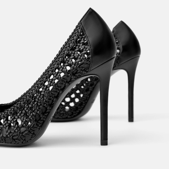 SALE 11/22 ONLY⚡️NWT Zara Black Braided Heels - Picture 4 of 5